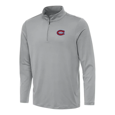 Men's Antigua Gray Montreal Canadiens Reprocess Quarter-Zip Top