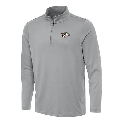 Men's Antigua Gray Nashville Predators Reprocess Quarter-Zip Top