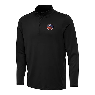 Men's Antigua Black New York Islanders Reprocess Quarter-Zip Top
