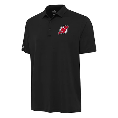 Men's Antigua Black New Jersey Devils Reprocess Polo