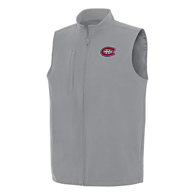 Men's Antigua Gray Montreal Canadiens Regard Full-Zip Vest