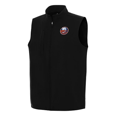 Men's Antigua Black New York Islanders Regard Full-Zip Vest