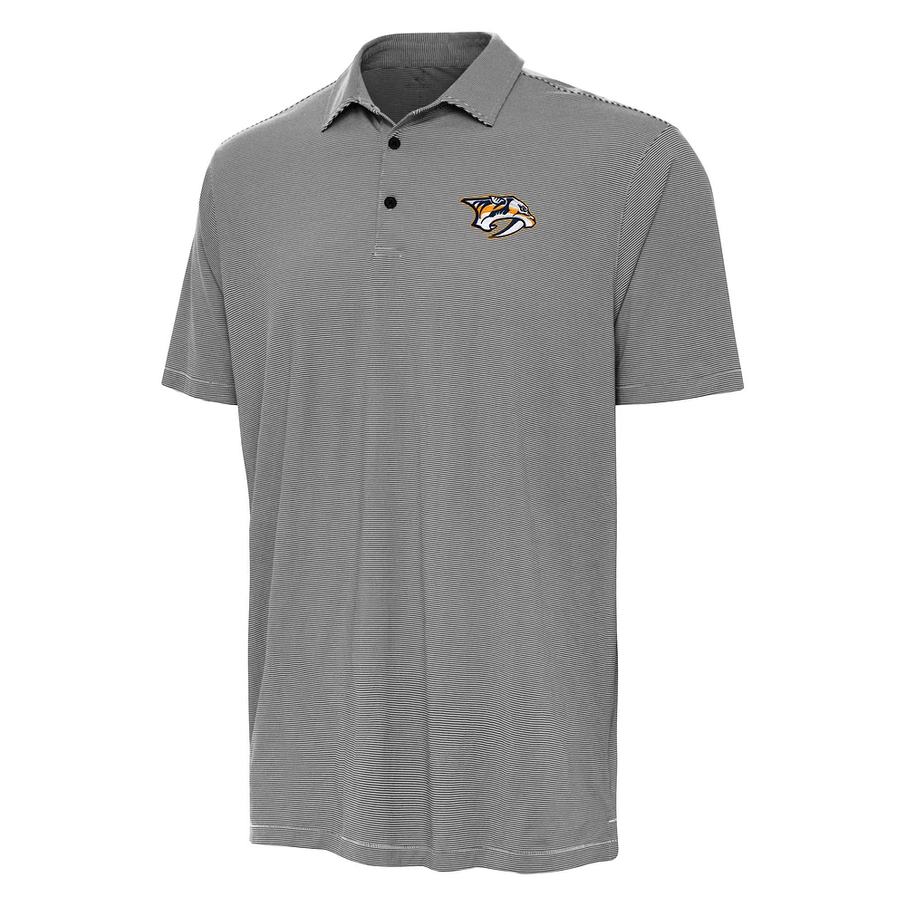 Men's Antigua Black Nashville Predators Twine Polo