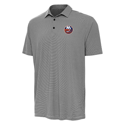 Men's Antigua Black New York Islanders Twine Polo