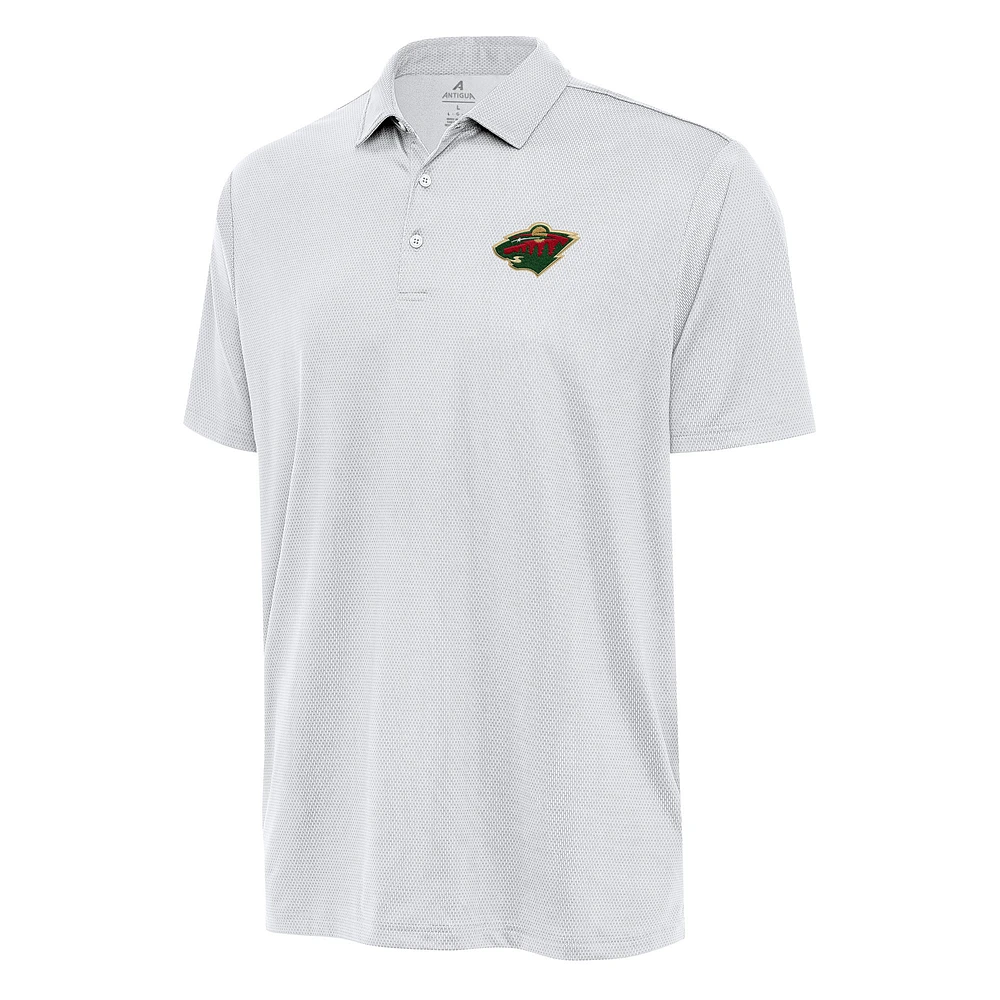 Men's Antigua White Minnesota Wild Ellipse Polo