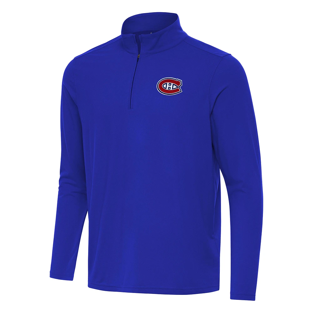 Men's Antigua Royal Montreal Canadiens Intent Quarter-Zip Top