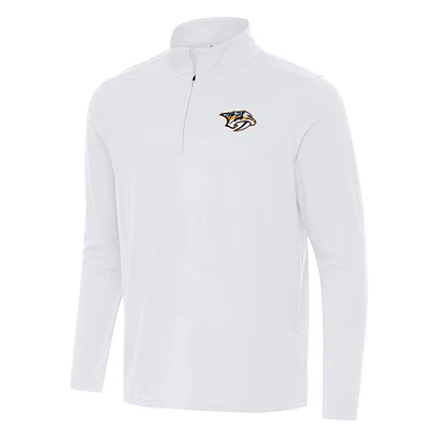 Men's Antigua White Nashville Predators Intent Quarter-Zip Top