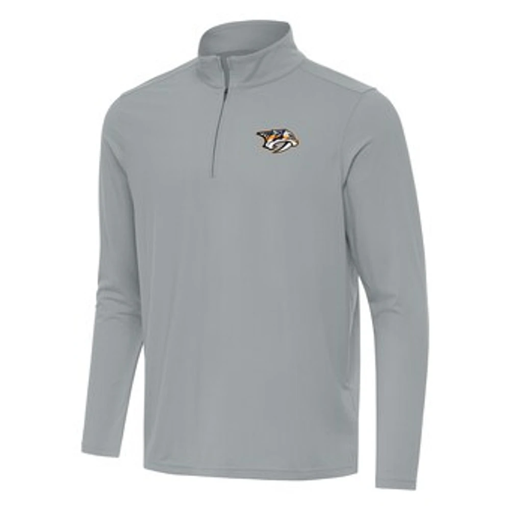 Men's Antigua Gray Nashville Predators Intent Quarter-Zip Top