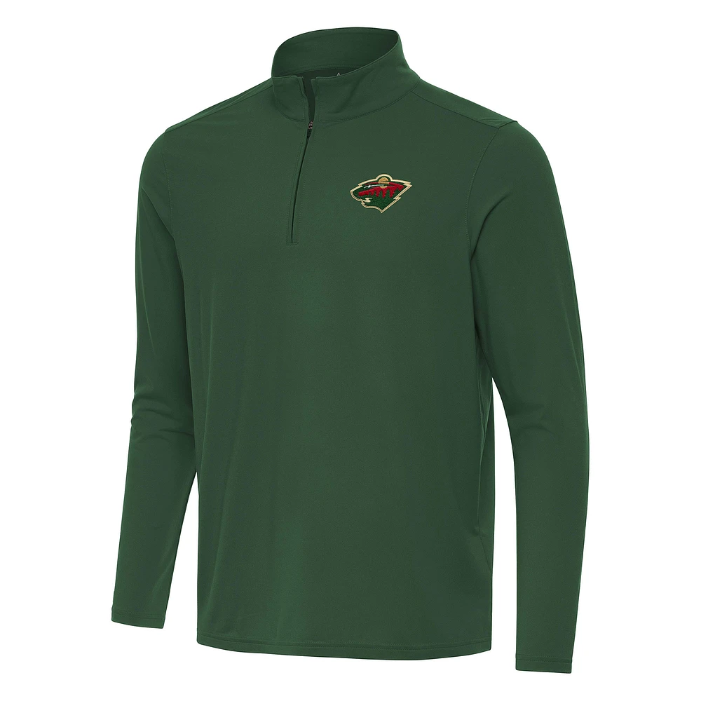 Men's Antigua Hunter Green Minnesota Wild Intent Quarter-Zip Top