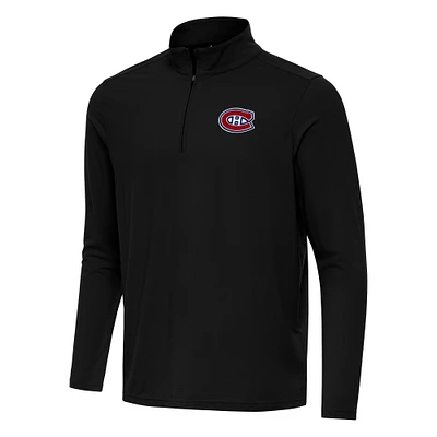 Men's Antigua Black Montreal Canadiens Intent Quarter-Zip Top