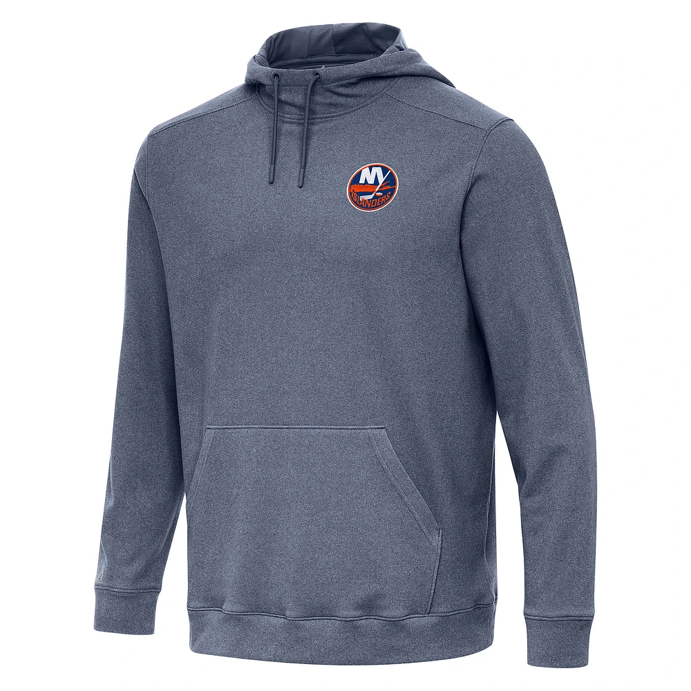 Men's Antigua Heather Navy New York Islanders Cloud Pullover Hoodie