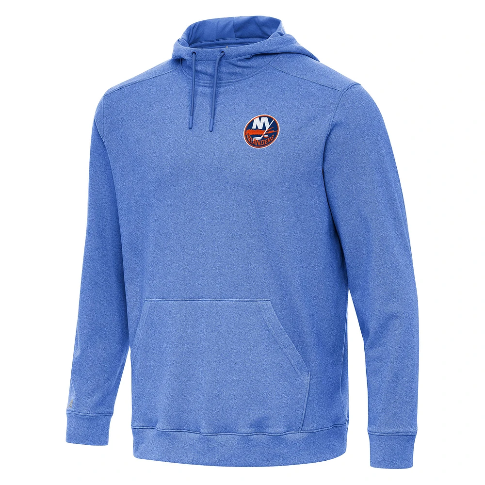 Men's Antigua Heather Royal New York Islanders Cloud Pullover Hoodie