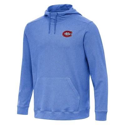 Men's Antigua Heather Royal Montreal Canadiens Cloud Pullover Hoodie