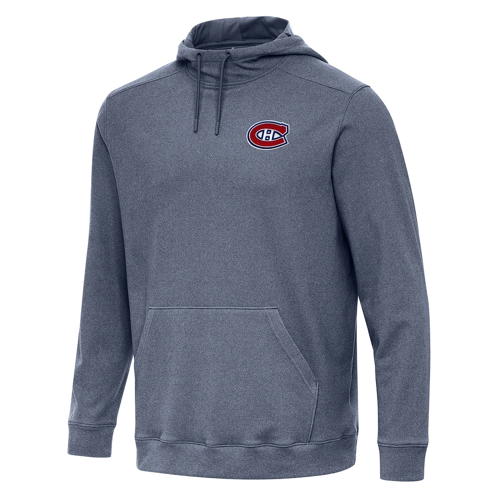 Men's Antigua Heather Navy Montreal Canadiens Cloud Pullover Hoodie