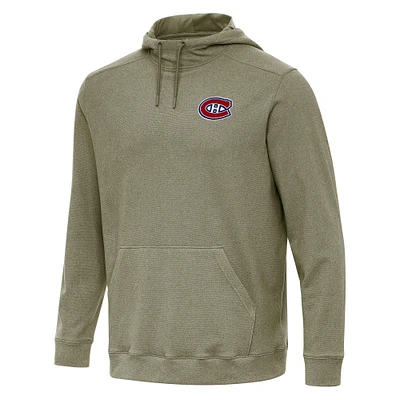 Men's Antigua Olive Montreal Canadiens Cloud Pullover Hoodie