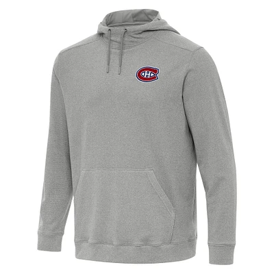 Men's Antigua Heather Gray Montreal Canadiens Cloud Pullover Hoodie