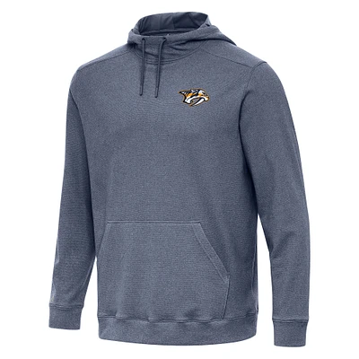 Men's Antigua Heather Navy Nashville Predators Cloud Pullover Hoodie
