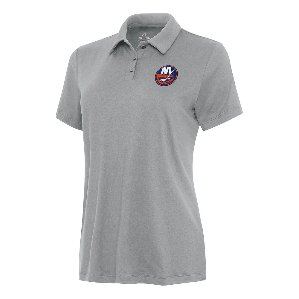 Women's Antigua Gray New York Islanders Reprocess Polo
