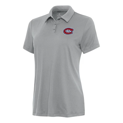 Women's Antigua Gray Montreal Canadiens Reprocess Polo