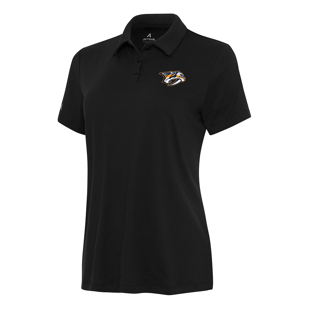 Women's Antigua Black Nashville Predators Reprocess Polo