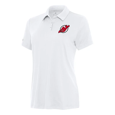 Women's Antigua White New Jersey Devils Reprocess Polo