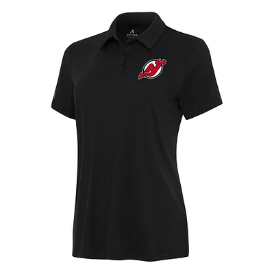 Women's Antigua Black New Jersey Devils Reprocess Polo
