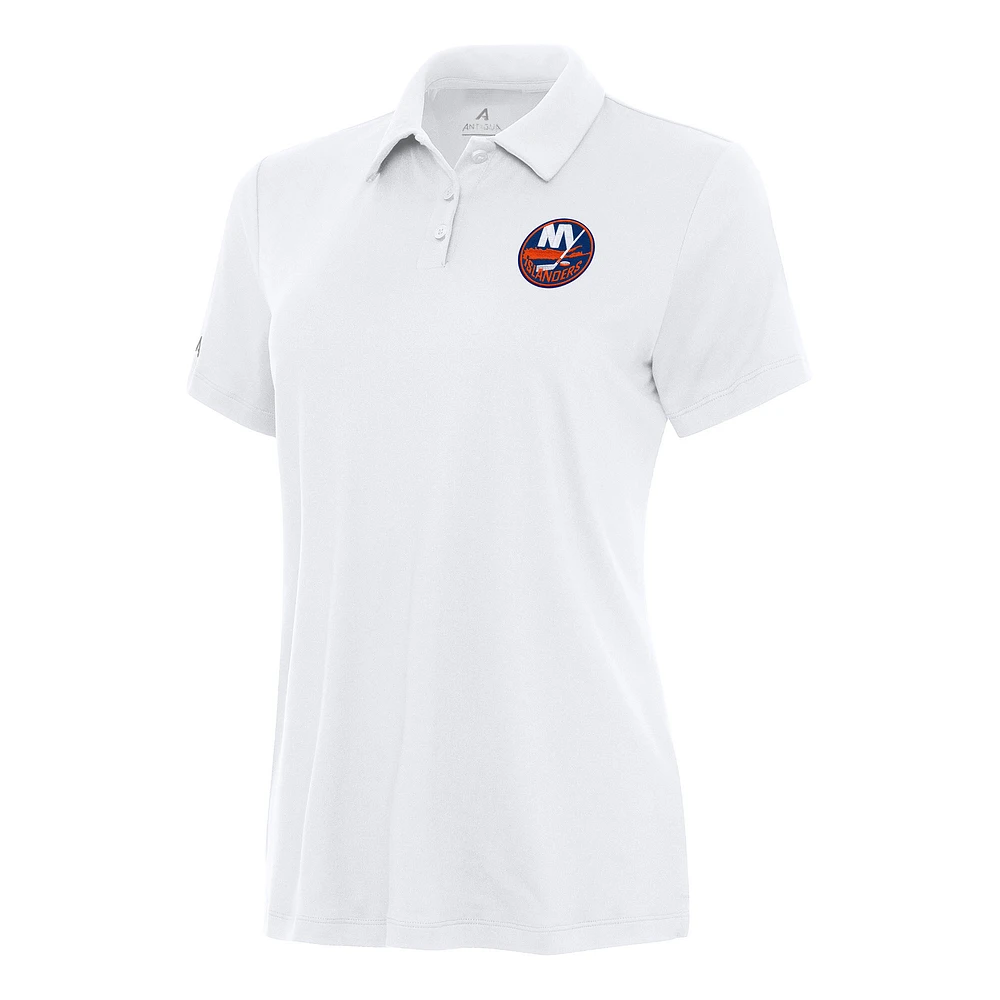 Women's Antigua White New York Islanders Reprocess Polo