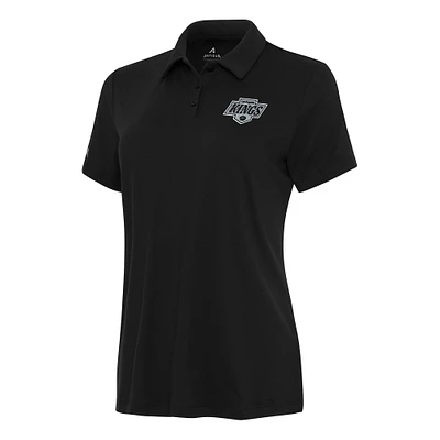 Women's Antigua Black Los Angeles Kings Reprocess Polo