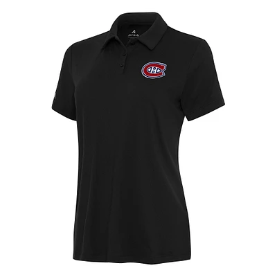Women's Antigua Black Montreal Canadiens Reprocess Polo