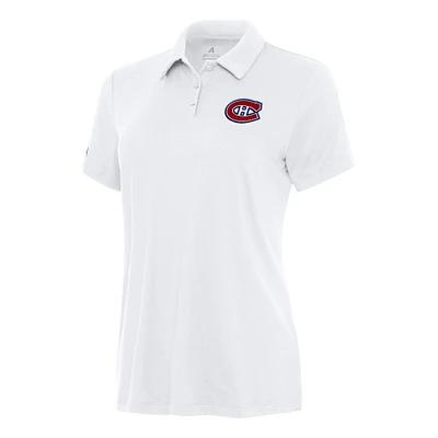 Women's Antigua White Montreal Canadiens Reprocess Polo