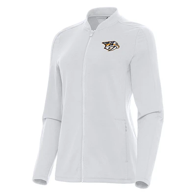 Women's Antigua White Nashville Predators Continual Full-Zip Jacket