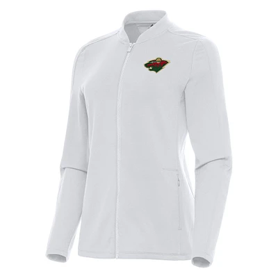 Women's Antigua White Minnesota Wild Continual Full-Zip Jacket