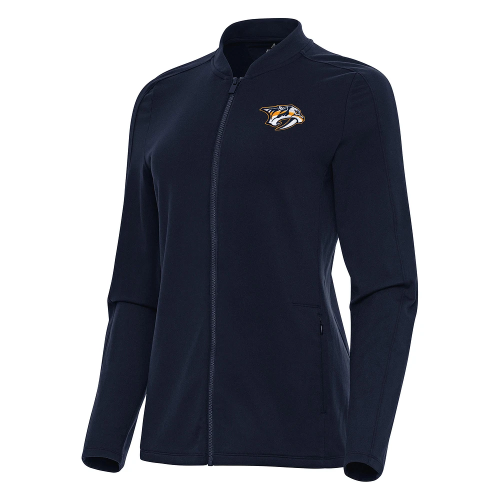 Women's Antigua Navy Nashville Predators Continual Full-Zip Jacket