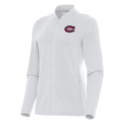 Women's Antigua White Montreal Canadiens Continual Full-Zip Jacket