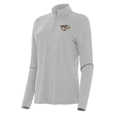 Women's Antigua Heather Nashville Predators Bright Quarter-Zip Top