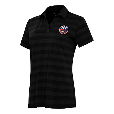 Women's Antigua Black New York Islanders Tunnel Polo