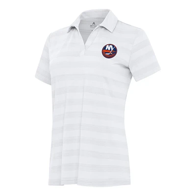 Women's Antigua White New York Islanders Tunnel Polo