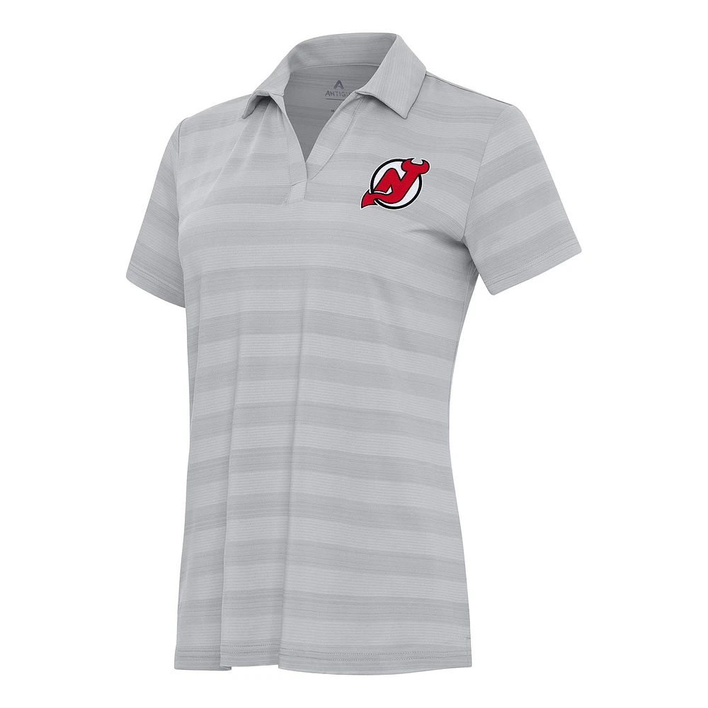 Women's Antigua Gray New Jersey Devils Tunnel Polo
