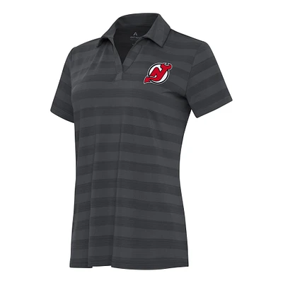 Women's Antigua Pewter New Jersey Devils Tunnel Polo