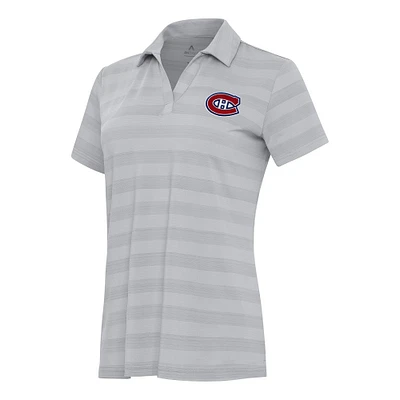 Women's Antigua Gray Montreal Canadiens Tunnel Polo