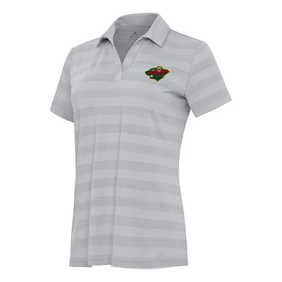 Women's Antigua Gray Minnesota Wild Tunnel Polo