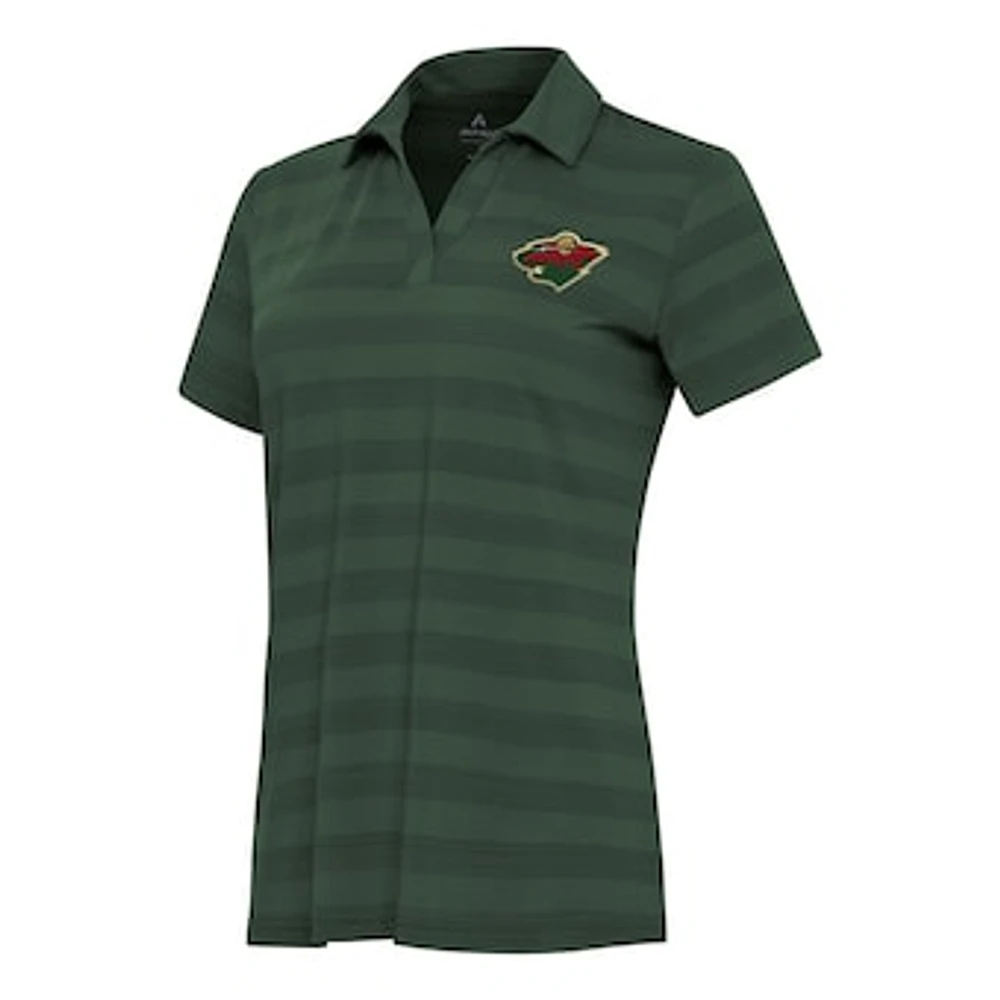 Women's Antigua Hunter Green Minnesota Wild Tunnel Polo
