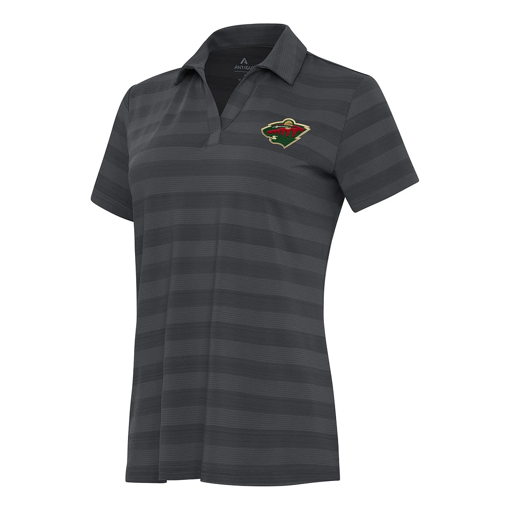 Women's Antigua Pewter Minnesota Wild Tunnel Polo