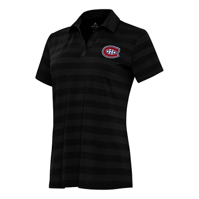 Women's Antigua Black Montreal Canadiens Tunnel Polo