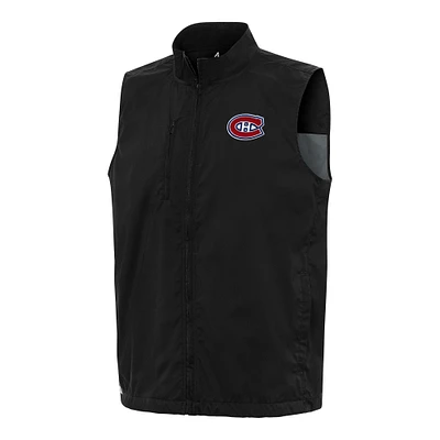 Men's Antigua Black Montreal Canadiens Brisk Full-Zip Vest