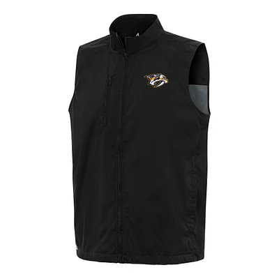 Men's Antigua Black Nashville Predators Brisk Full-Zip Vest