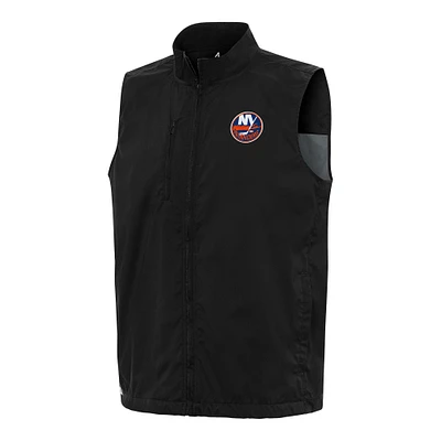 Men's Antigua Black New York Islanders Brisk Full-Zip Vest