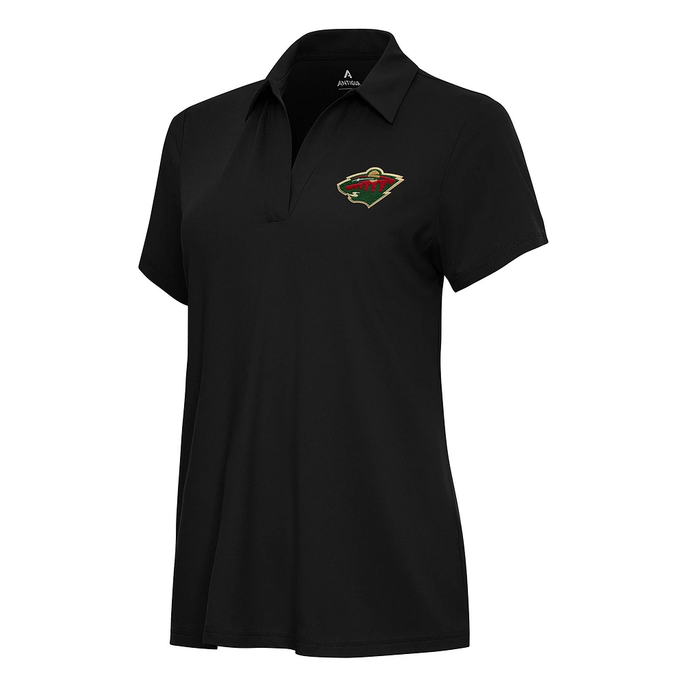 Women's Antigua Black Minnesota Wild Era Polo