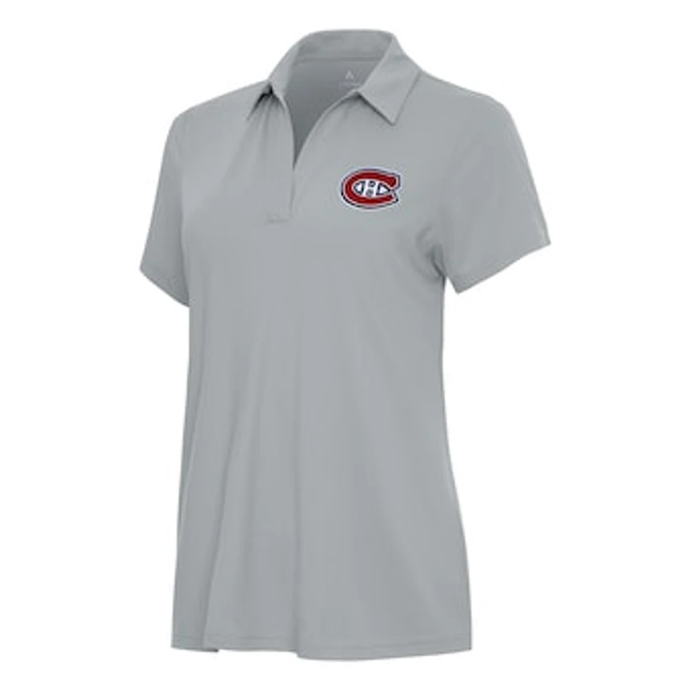 Women's Antigua Gray Montreal Canadiens Era Polo