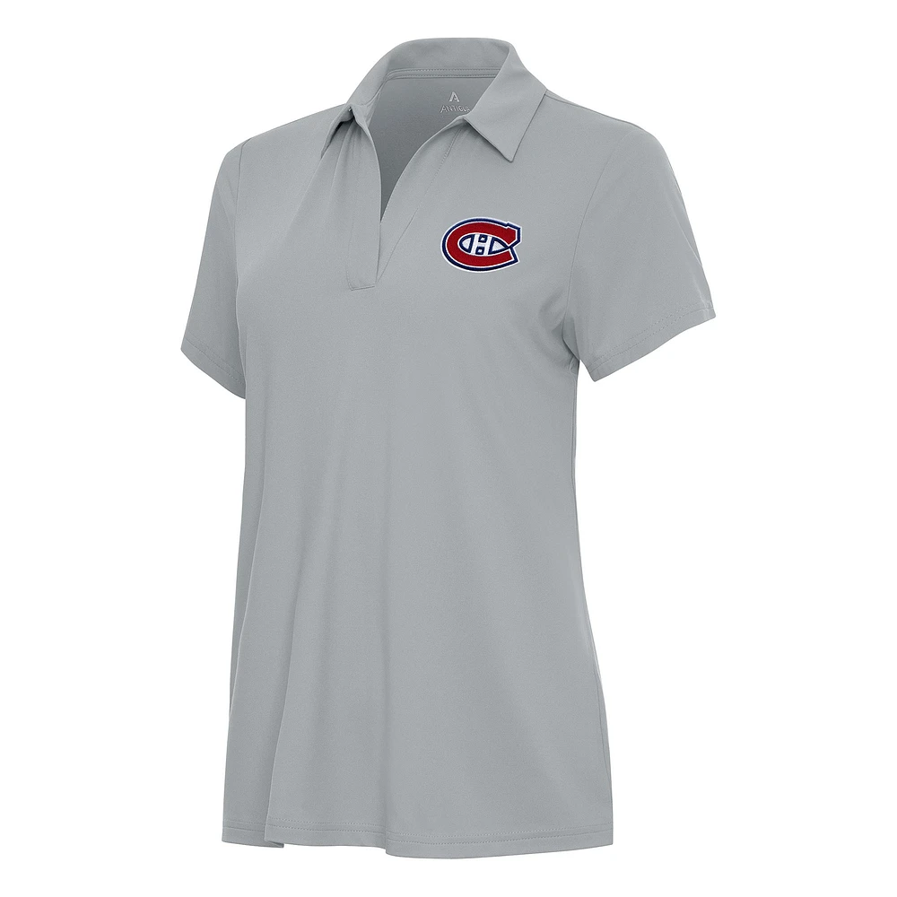 Women's Antigua Gray Montreal Canadiens Era Polo